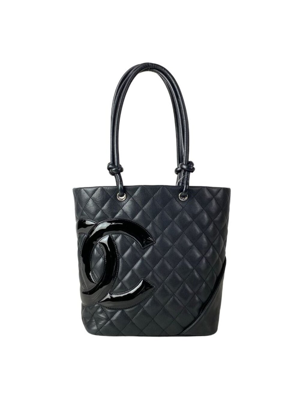 Chanel Tote Bag Cambon Line Medium Black Leather